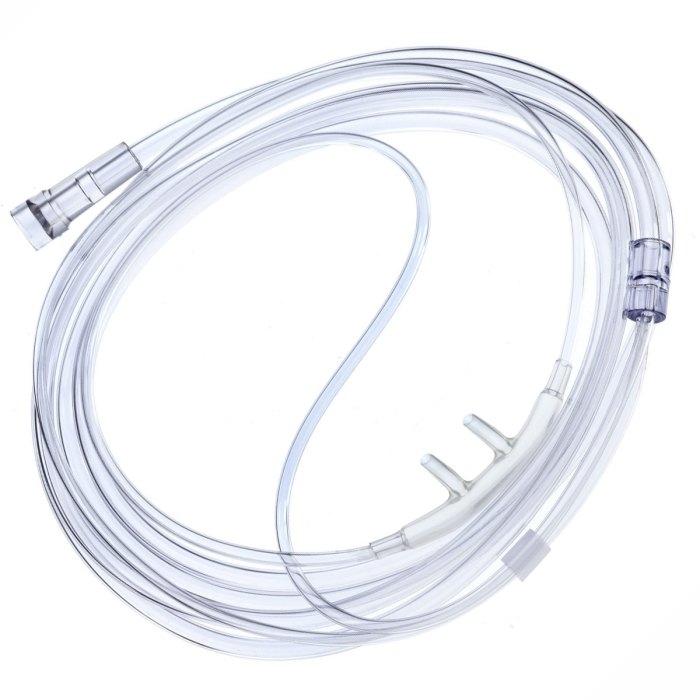 Nasal cannula with bubble humidifier