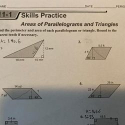 Practice 10-1 areas of parallelograms and triangles