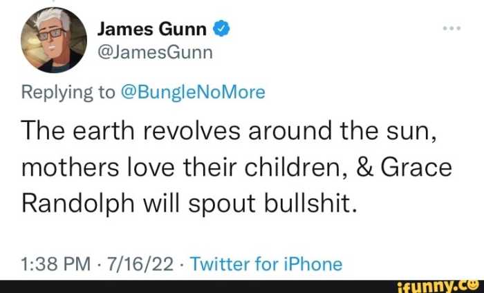 James gunn the earth revolves around the sun